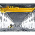 Double beam overhead crane with two hooks